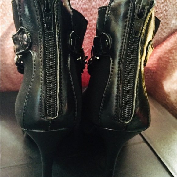 Tall Ankle Boots Dressy Black/Silver - Picture 2 of 5